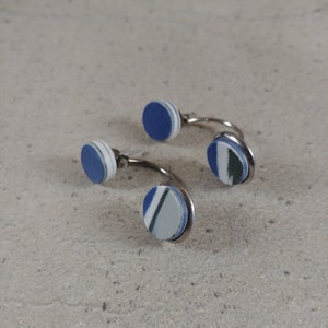 Broken jewelry, Broken plate stud earrings, Ceramic round earrings, Porcelain jewelry, Porcelain earrings, Stud earrings, Ritziporzellan