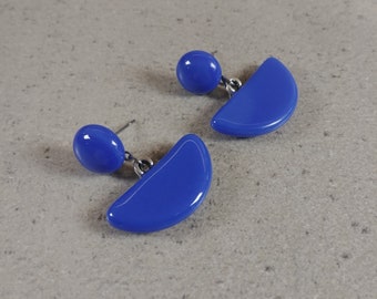 Fused glass earrings, Stained glass earrings, Statement earrings, Geometrical earrings, Drop earrings, Recycled glass jewelry