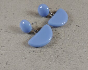 Fused glass earrings, Stained glass earrings, Statement earrings, Geometrical earrings, Drop earrings, Recycled glass jewelry