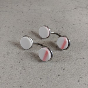 Broken jewelry, Broken plate stud earrings, Ceramic round earrings, Porcelain jewelry, Porcelain earrings, Stud earrings, Ritziporzellan