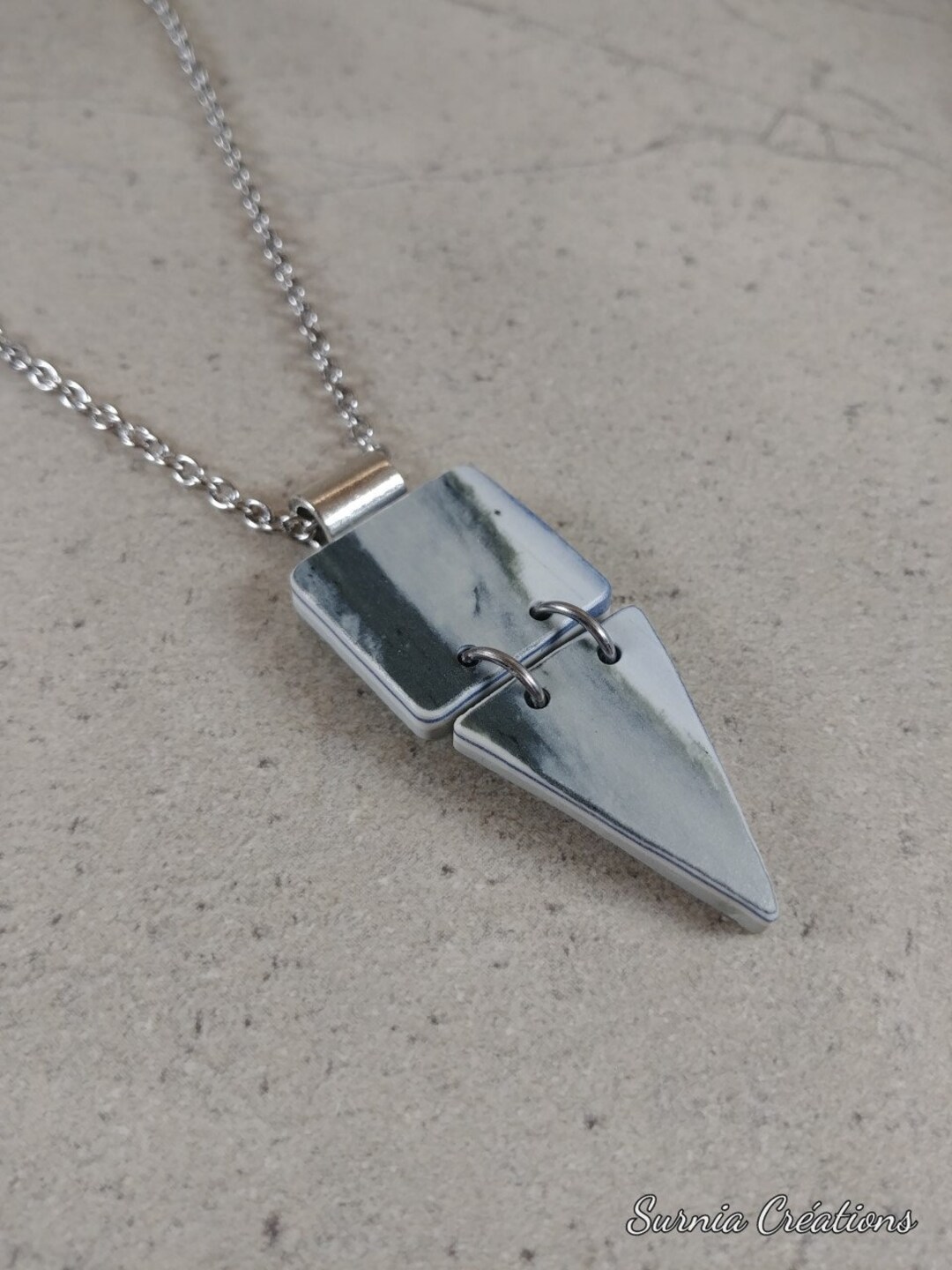 Broken China Necklace, Antique Chinese Jewelry, Broken Plate Jewelry