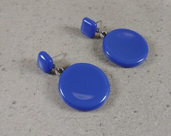 Fused glass earrings, Stained glass earrings, Statement earrings, Geometrical earrings, Drop earrings, Recycled glass jewelry