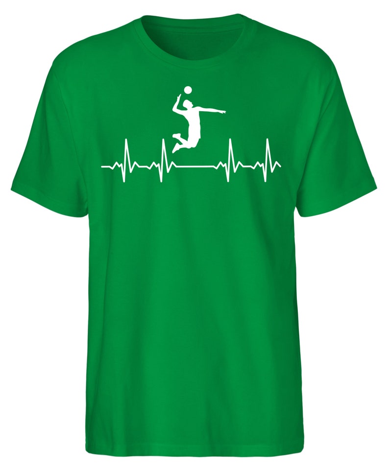 Volleyball T-Shirt aus fairer Bio-Baumwolle von Hand bedruckt in Deutschland - perfektes Volleyball Geschenk! immagine 6