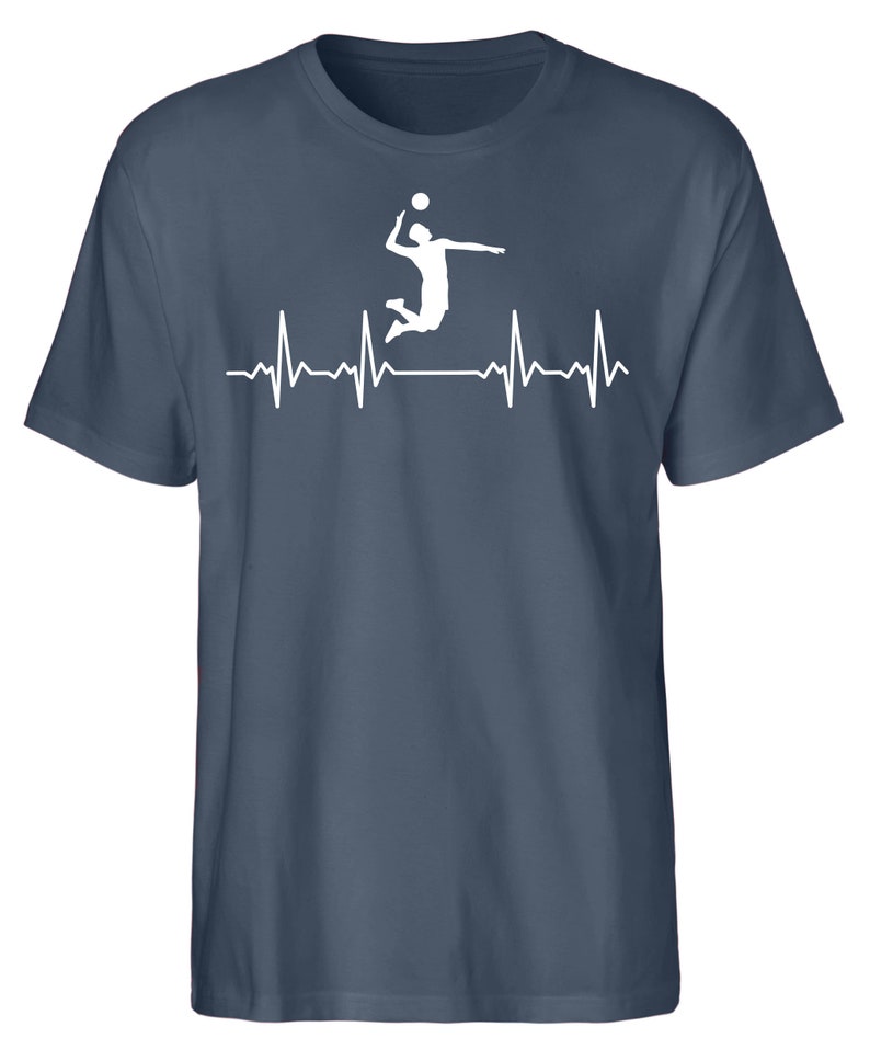 Volleyball T-Shirt aus fairer Bio-Baumwolle von Hand bedruckt in Deutschland - perfektes Volleyball Geschenk! immagine 9