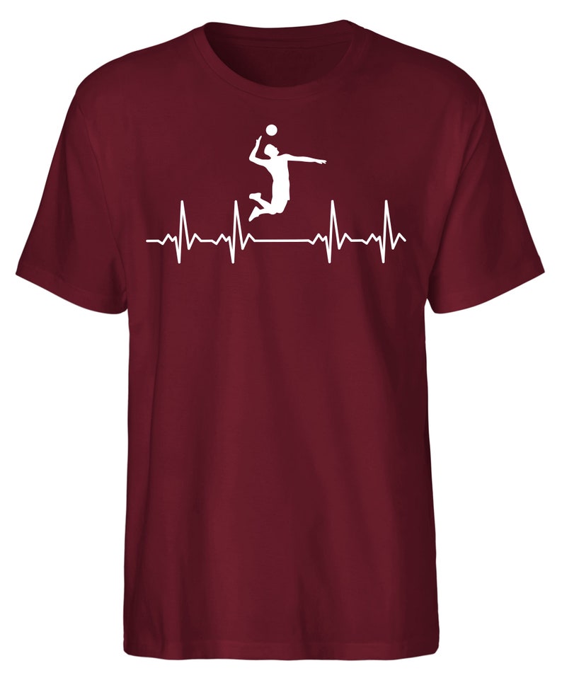 Volleyball T-Shirt aus fairer Bio-Baumwolle von Hand bedruckt in Deutschland - perfektes Volleyball Geschenk! immagine 8