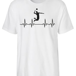 Volleyball T-Shirt aus fairer Bio-Baumwolle von Hand bedruckt in Deutschland - perfektes Volleyball Geschenk! immagine 4