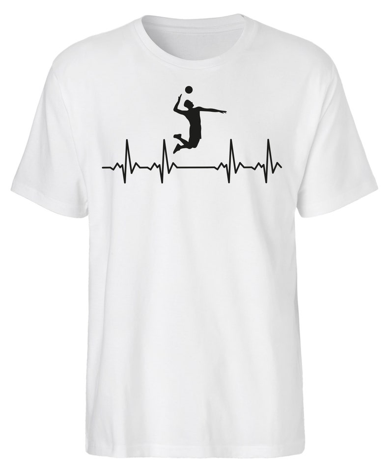 Volleyball T-Shirt aus fairer Bio-Baumwolle von Hand bedruckt in Deutschland - perfektes Volleyball Geschenk! immagine 4