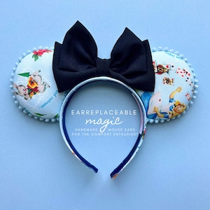 ALICE in a Wonderland Ears, Wonderland Park Ears, Alice Minnie Ears, Alice in Wonderland Minnie Ears, White Rabbit Minnie Ears, Disney ears