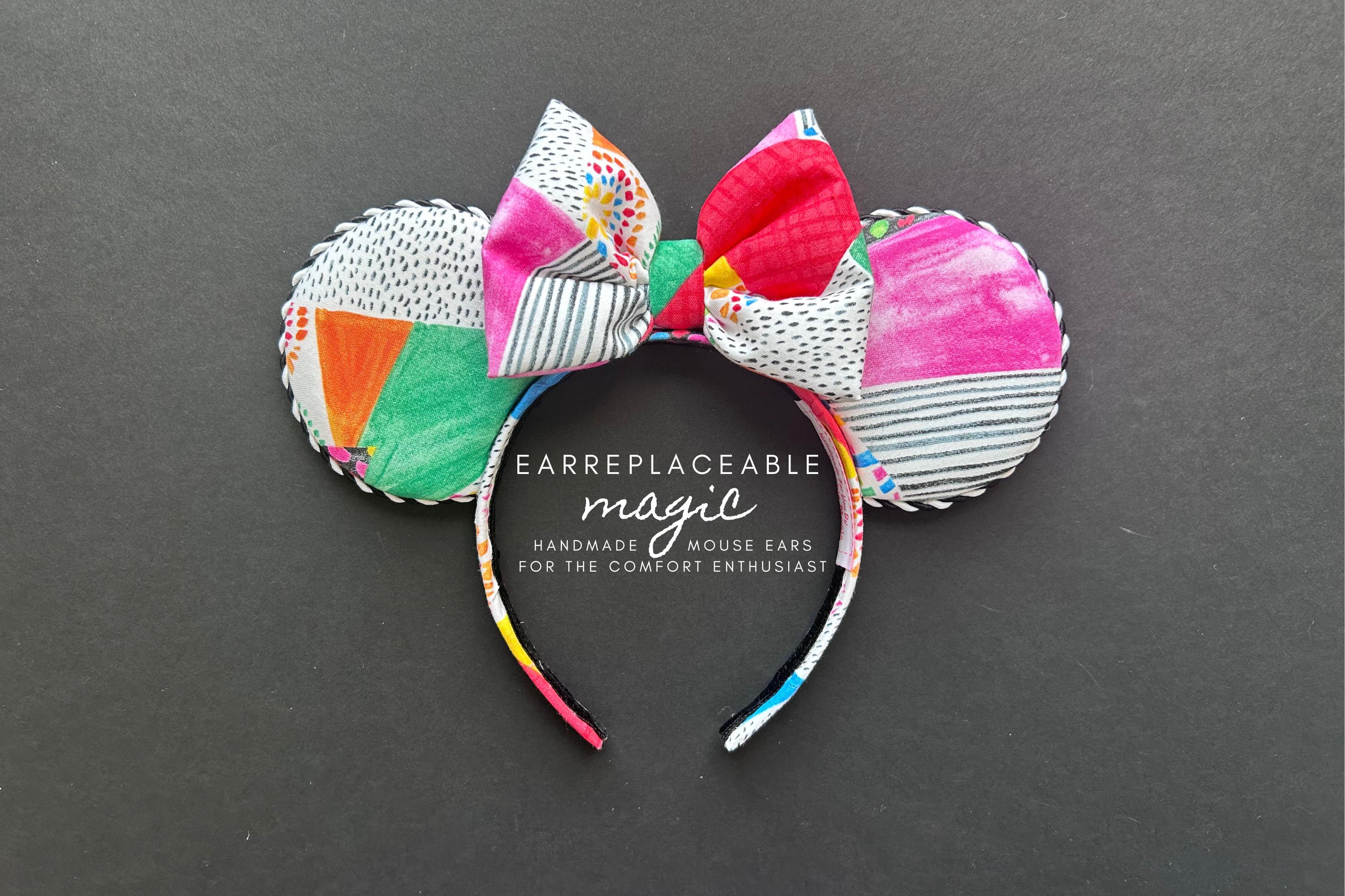 Rainbow Pride Mickey Ears, Rainbow Pride Minnie Ears, Rainbow Patchwork Mouse Ears, Epcot Minnie Ears, LGBTQ+ Mickey Ears, Summer Minnie Ear
