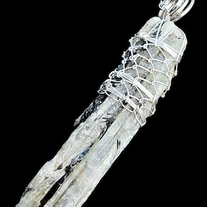 Sterling Silver Raw Green Kyanite Chainmaille Elven Elvish Victorian Fantasy Wire Wrapped Gemstone Pendant Necklace