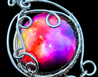 Sterling Silver Wire Wrapped Pendant Necklace Mystical Magical