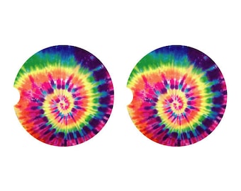 4pc Colorful Tie Dye Fabric Drink Coaster Gift Set