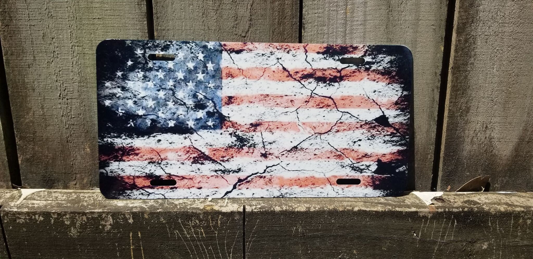 Custom American flag license plate front of car tag vanity Etsy