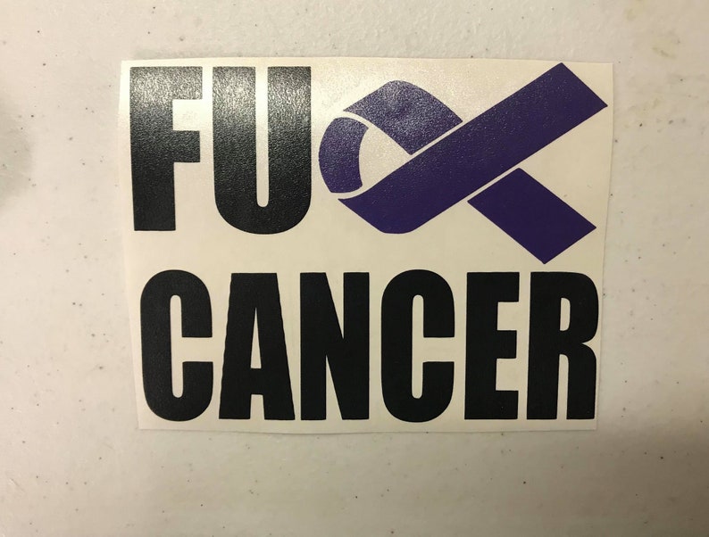 F Cancer Vinyl Decal Car Window Sticker Awareness Ribbon Etsy Australia