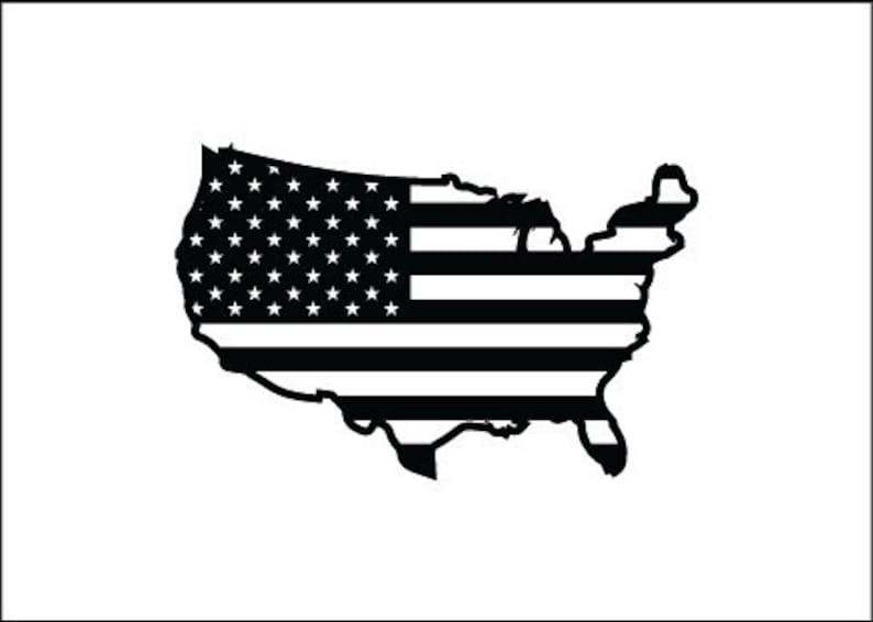 American Flag Outline File Svg Ai Dxf Eps Png Digital | Etsy