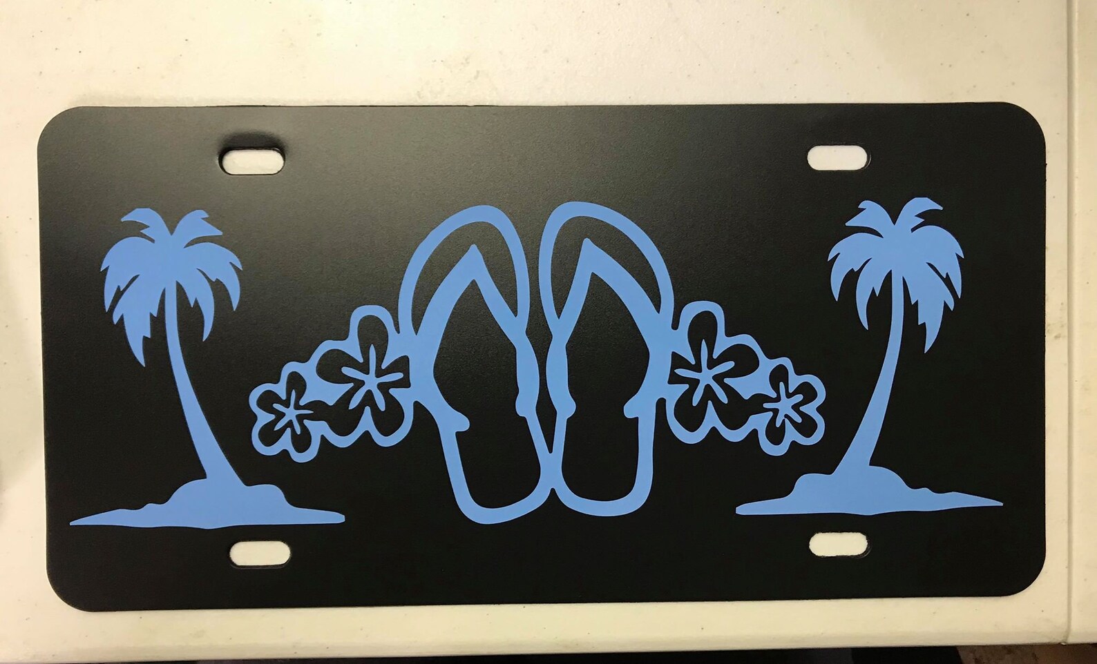 Flip Flop Palm Tree License Plate Front of Car Tag Vanity Etsy
