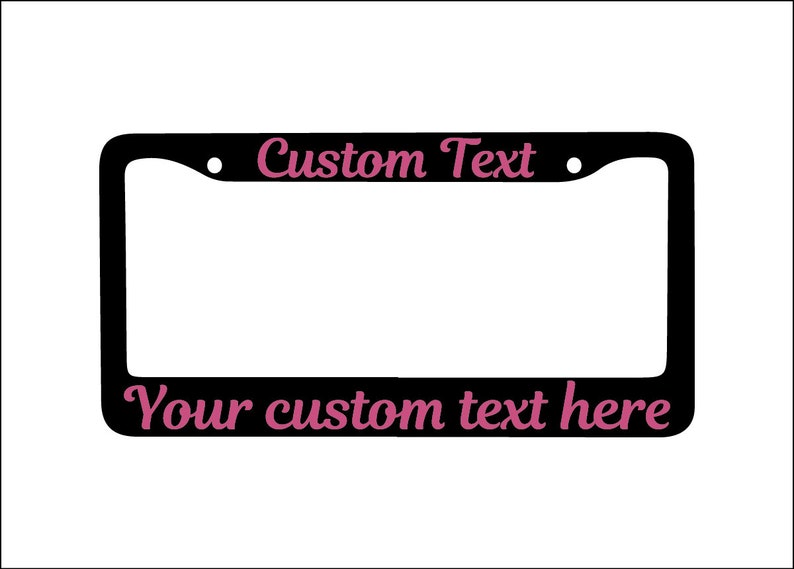 Your Custom Text Plate Frame License Plate Holder Cute Girly Etsy Canada