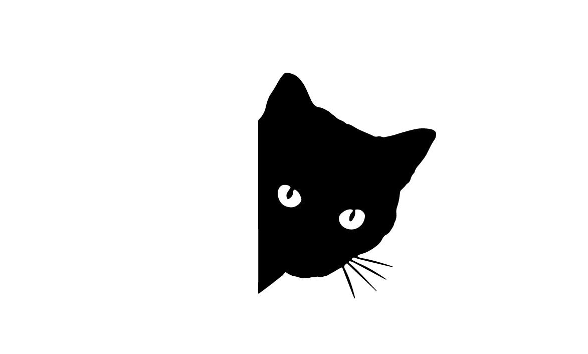 Peeking cat vinyl decal car window sticker cute cat | Etsy