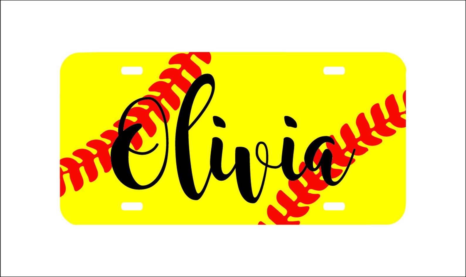 Custom softball license plate front of car tag vanity Etsy