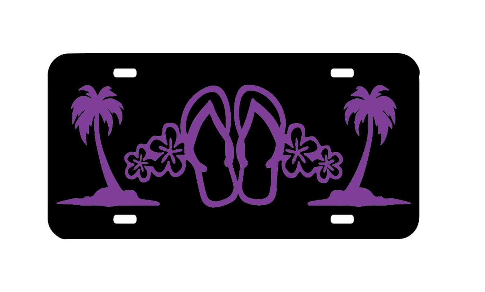 Flip Flop Palm Tree License Plate Front of Car Tag Vanity Etsy