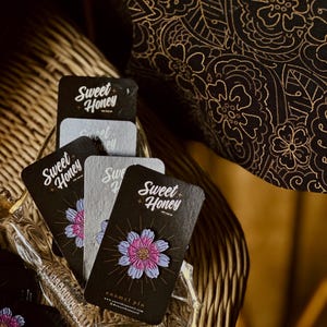 Cosmos flower enamel pin