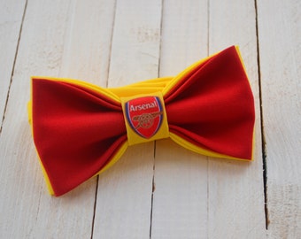 Liverpool Arsenal Sunderland Stoke Red White Striped Silk Wedding Bow Tie Set