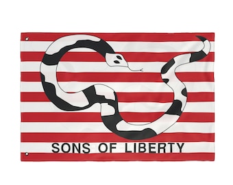 Bandera de los Hijos de la Libertad "Únete o muere" de doble cara, 61 x 91 cm / Bandera de la Serpiente de la Revolución Americana, Rayas Rebeldes, Decoración Patriótica de 1776