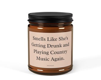 Vela perfumada de 9 oz con aroma a música country, que huele como si se estuviera emborrachando y tocando música country. Vela de música country, vela de borracha, vaquera, western, country.