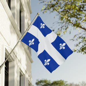 Quebec Flag - Double-Sided Quebec Flag, Canada Flag, Province Flag, Je me souviens, drapeau du Québec, fleurs-de-lis, French Canadian Flag