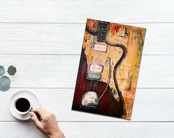 Druckbare Fender Jaguar Gitarre Druck, Mixed Media Print, herunterladbare Kunst