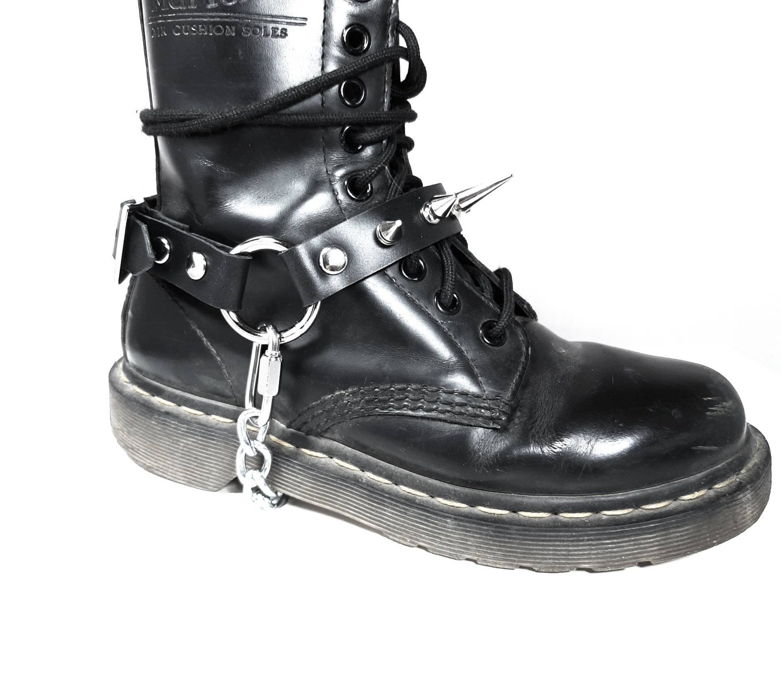 Unisex Spike Leather Bootstrap W/ Chain FREE SHIPPING / SINGLE - Etsy