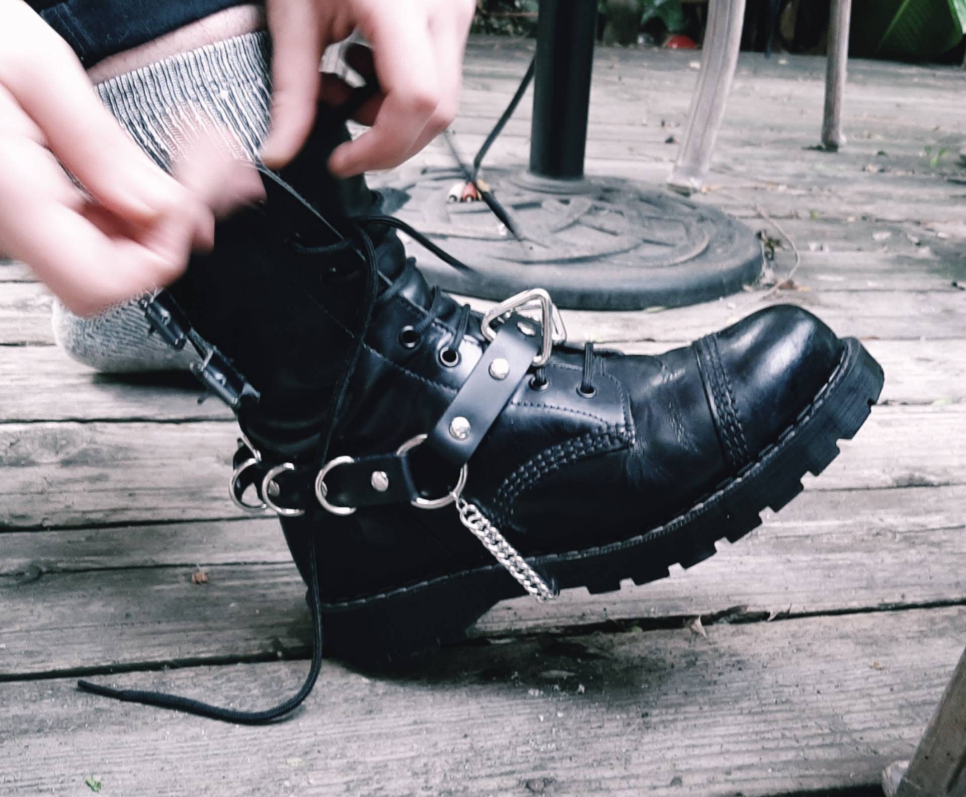 Unisex Leather Bootstrap 3.0 Triple D-ring W/ Chain SINGLE - Etsy