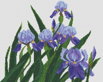 Irises Counted Cross Stitch PDF Pattern