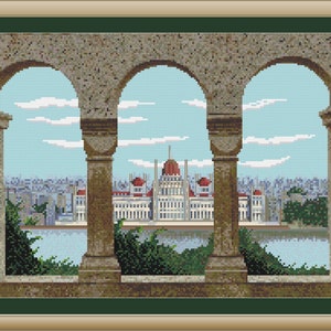 Hungarian Parliament, Budapest, Counted Cross Stitch PDF Pattern