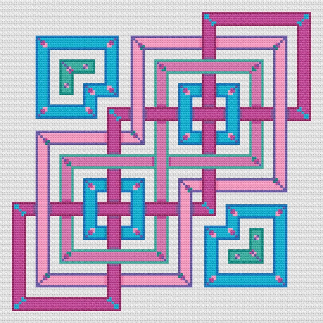 Vaporwave Colors Counted Cross Stitch Pattern PDF Pattern - Etsy
