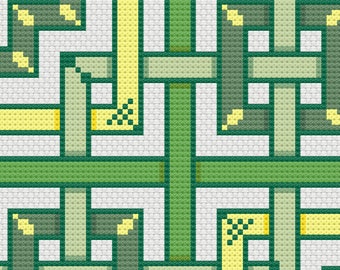 Lemony Lime Geometric Counted Cross Stitch PDF Pattern - Etsy
