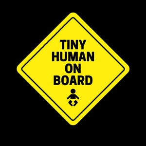Tiny Human On Board Bumper Sticker Graphic