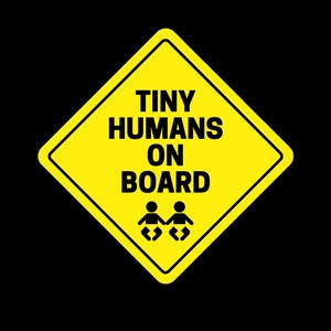 Tiny Humans (Bliźniaki) Na Pokładzie Naklejka Zderzakowa Grafika .png