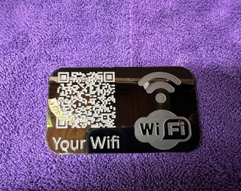 Laser Cut Black acrylic QR code for your wifi.