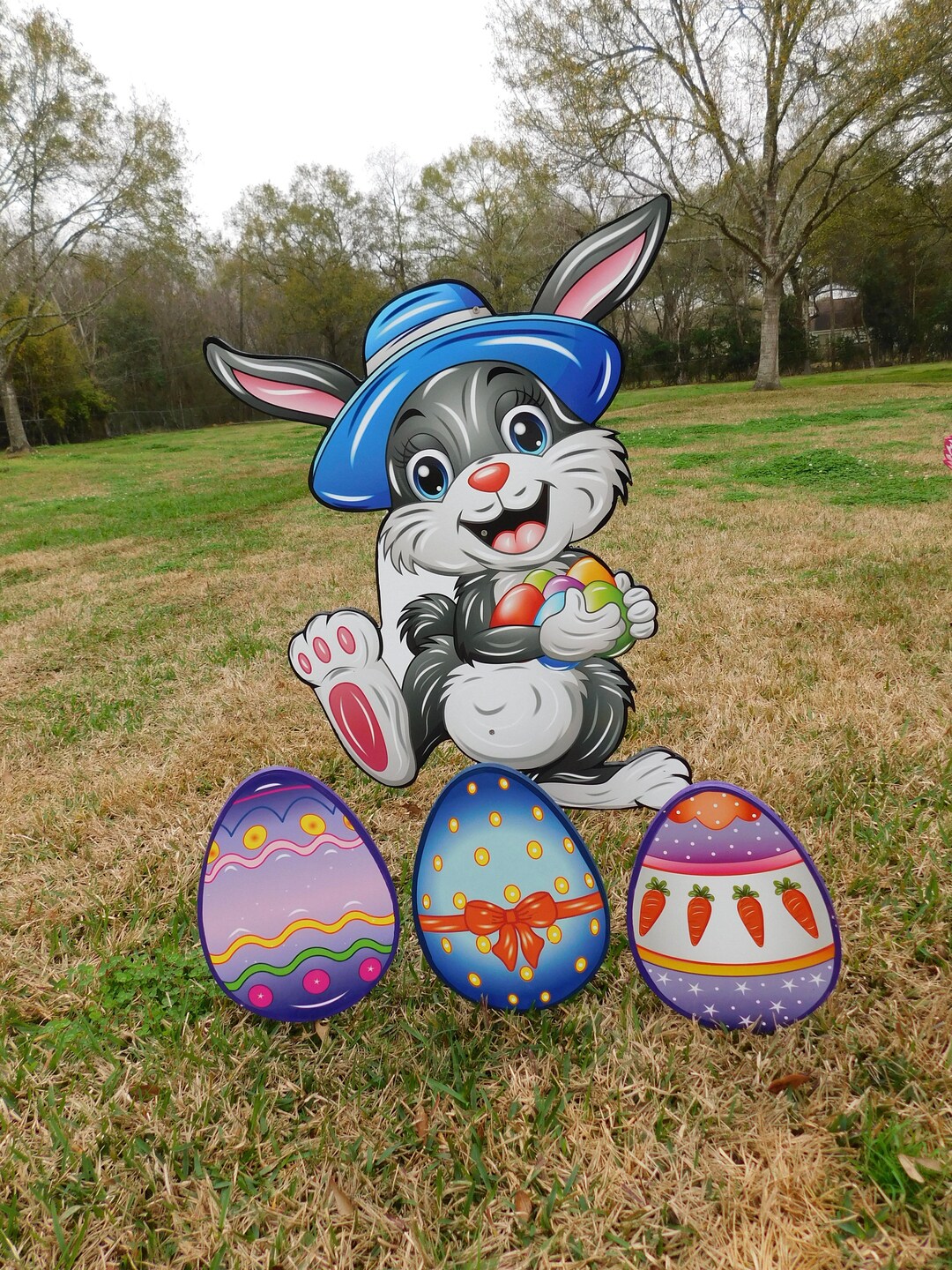 Easter Yard Art See Video 4 Piece Wooden Easter Bunny With Wooden