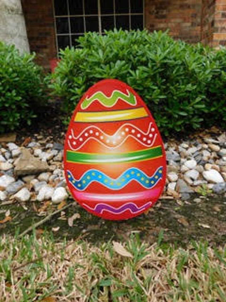 Easter Yard Decor see Video 6 Piece Wooden Easter Eggs Etsy