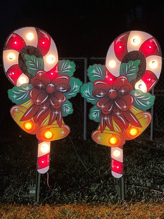 Lighted christmas 2024 candy canes