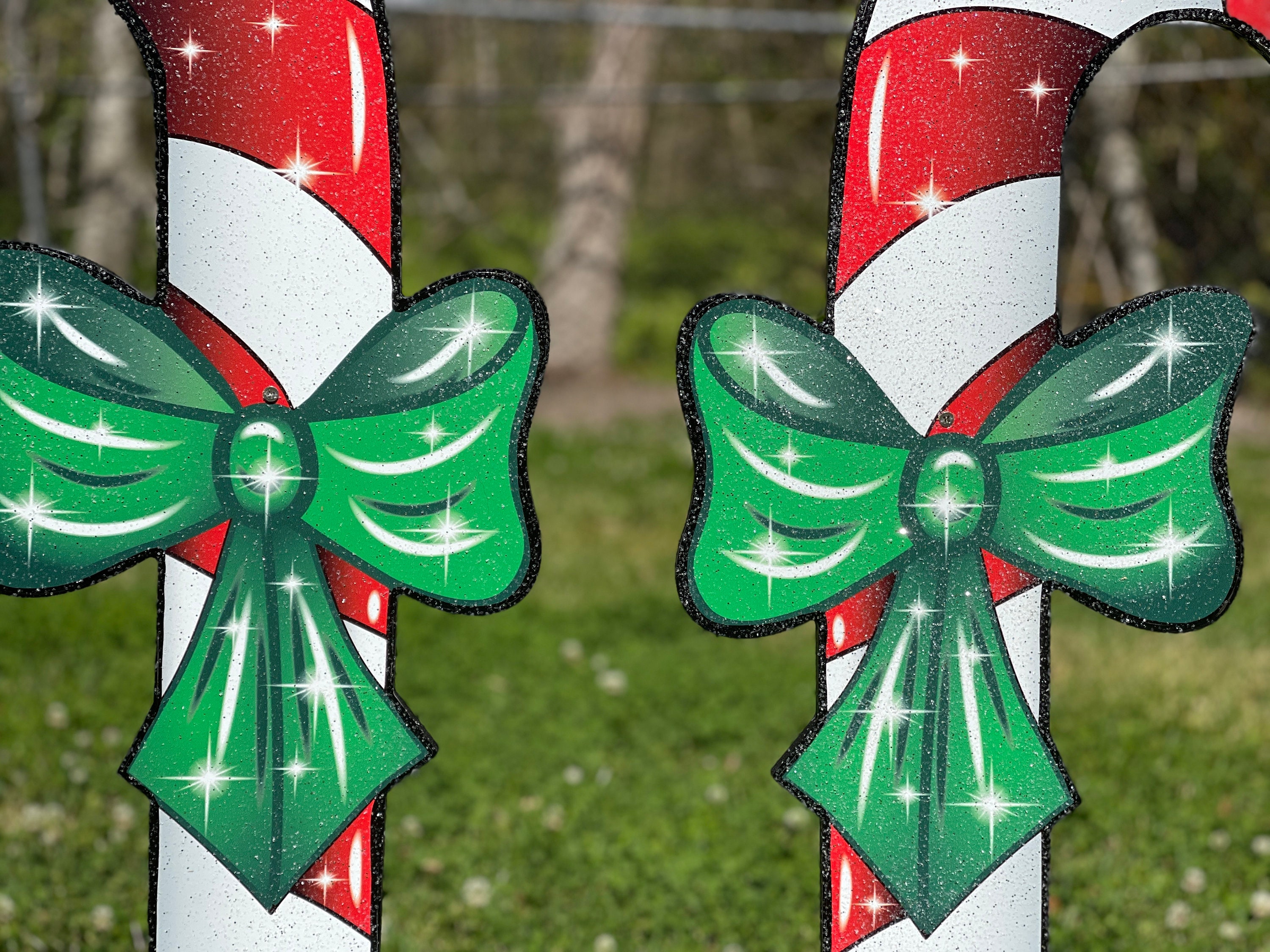 Christmas Yard Art Christmas Candy Canes Set of 2-christmas - Etsy