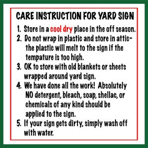 care instructions for yard signs