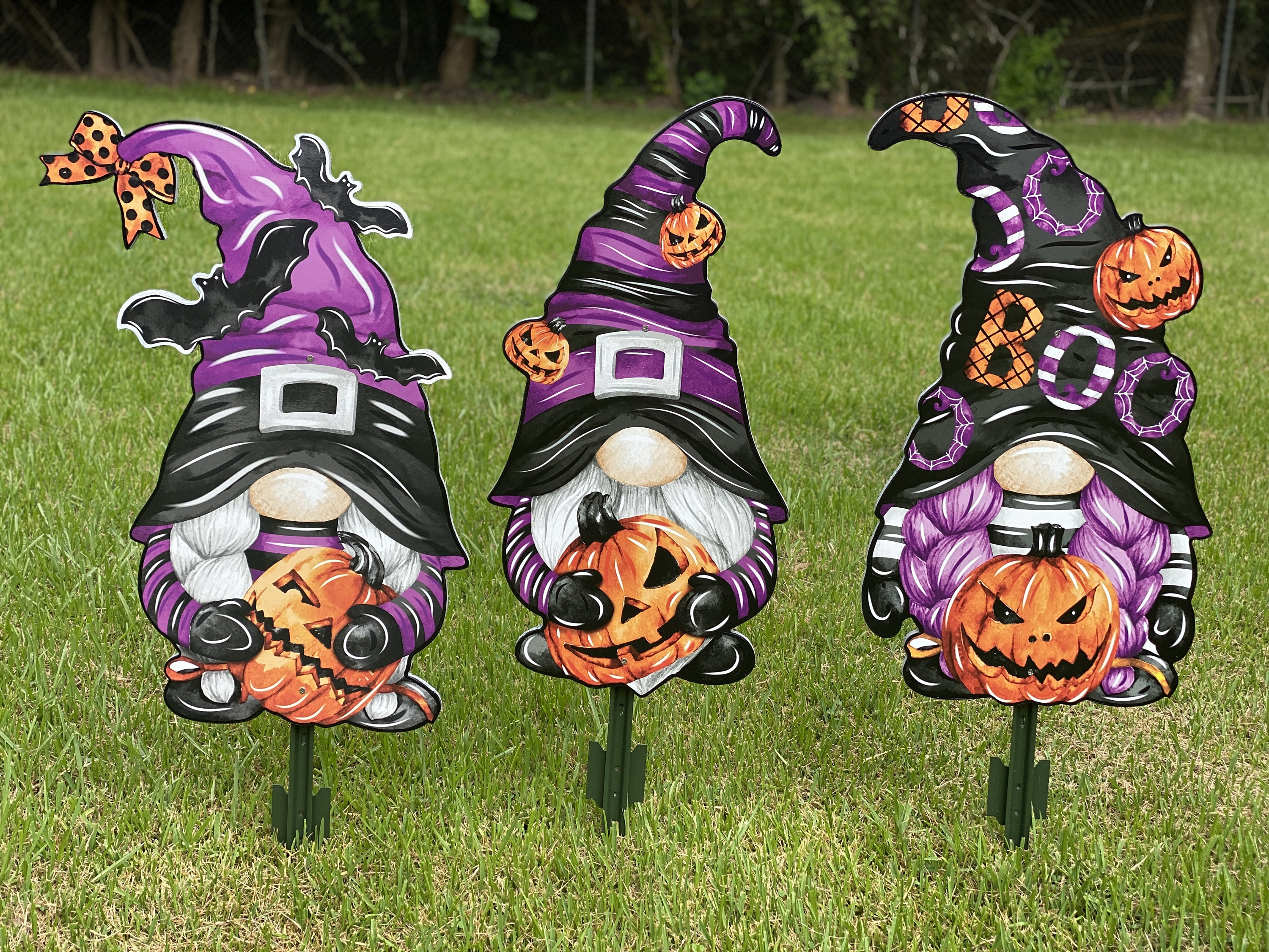Halloween Gnome See Video Purple Gnomes Halloween Yard Art  Etsy