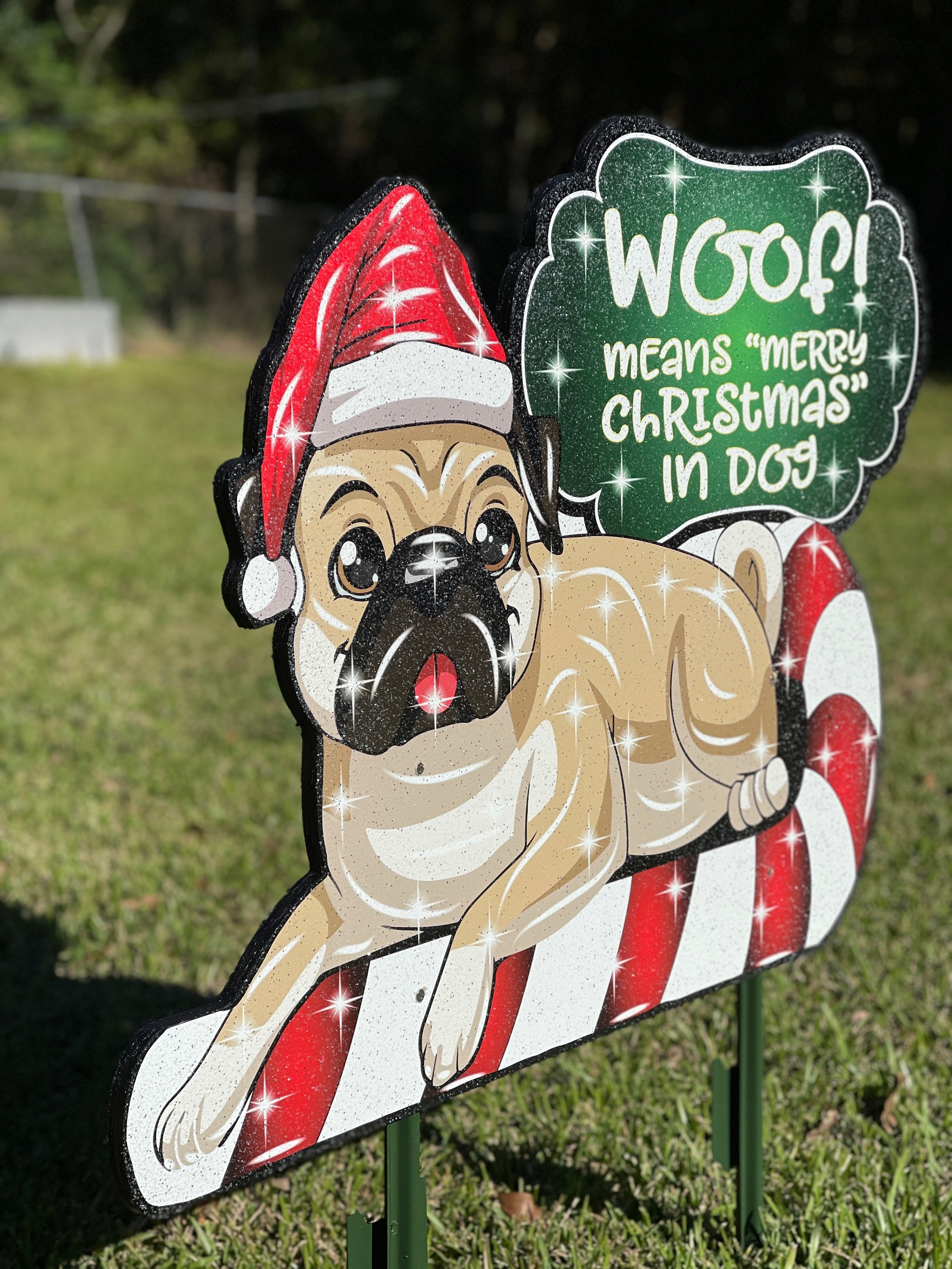 Christmas pug yard decoration Clearance