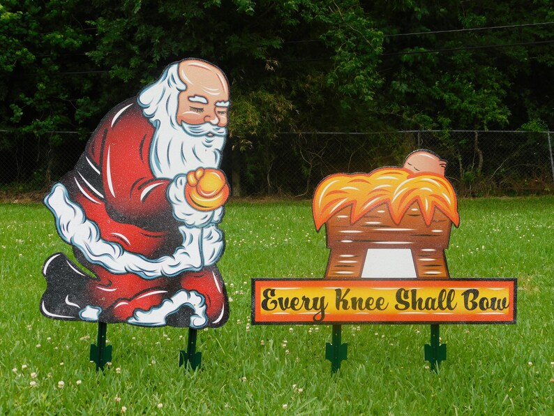 Santa Praying Over Baby Jesus Light Flesh Tone Christmas Etsy
