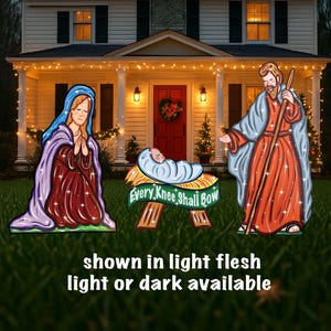 baby Jesus nativity scene Christian Christmas yard art SET OF 3, outdoor Christmas nativity yard decor, Mary Joseph and Jesus religious