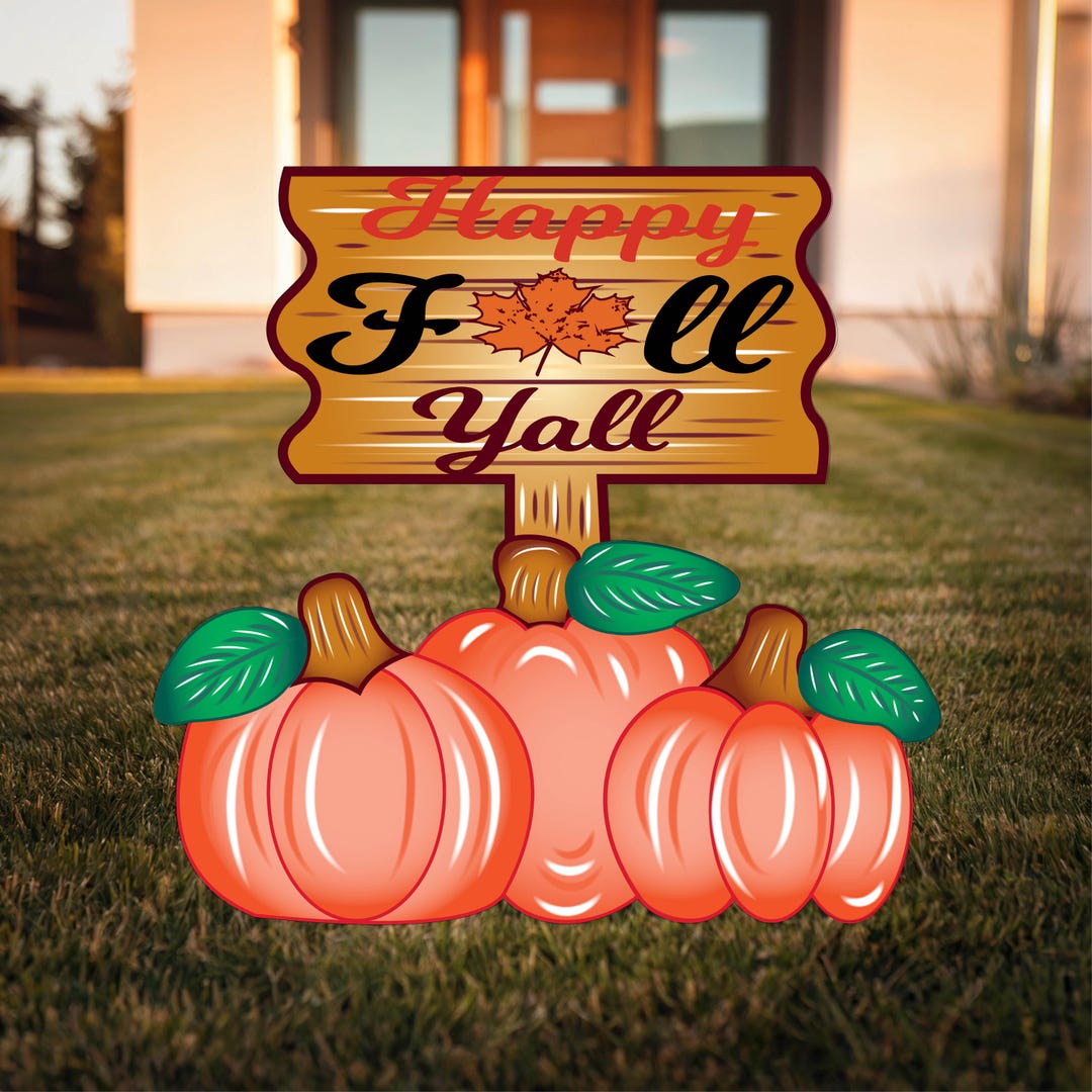 Happy Fall Y'all Outdoor Pumpkin Patch Sign, Outdoor Fall Wood Signs ...