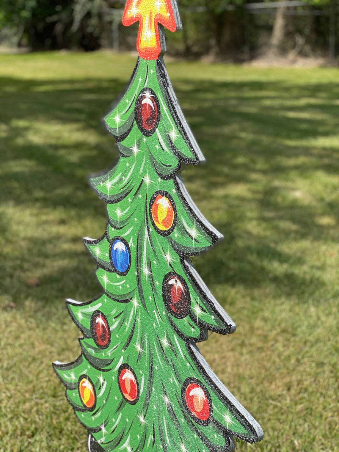 Christmas Yard Art Christmas Tree Etsy